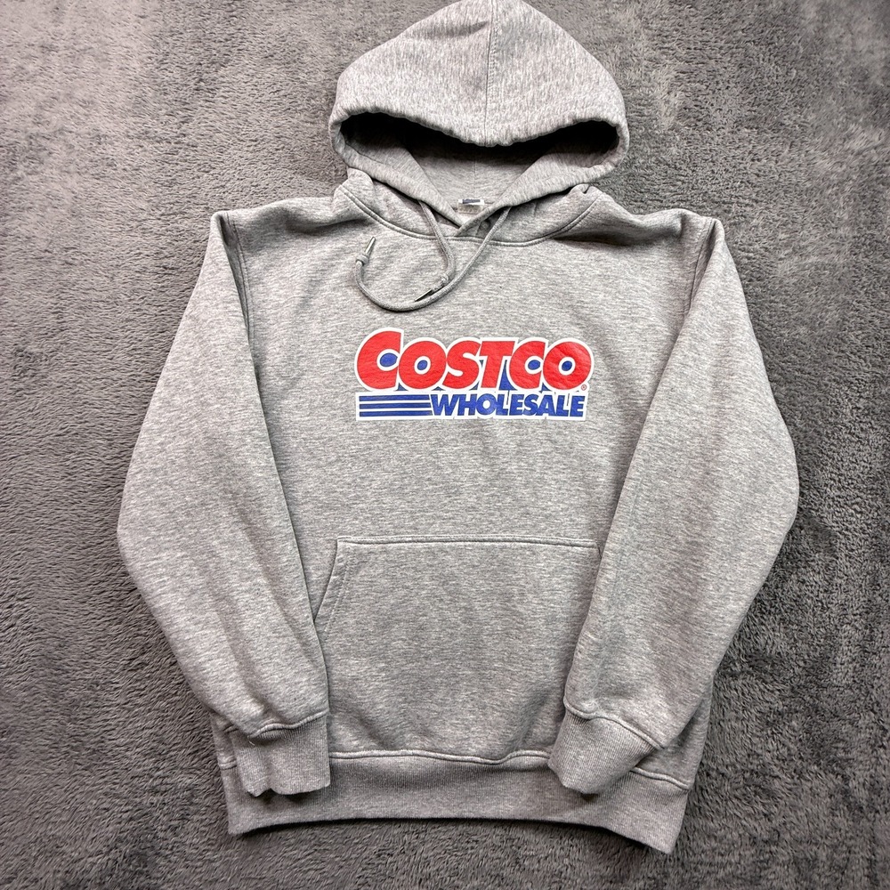 Costco Hoodie Sweatshirt Mens M Gray Fleece Pullover Costco Wholesale KZ